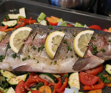 pescado al horno con limón y hierbas