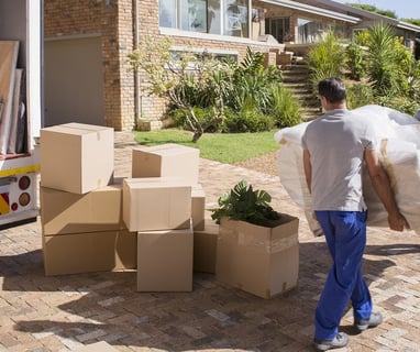 Professional Moving Men with Sofa and boxes