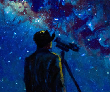 Mirando al cielo por telescopio