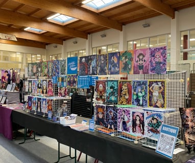 Photo de la convention Dreamon à Metz stand petite plume, illustrations manga