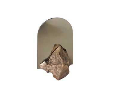 Casted stone in bronze double sided desk mirror