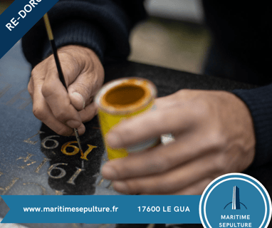 Re-dorure lettrage pierre tombale or