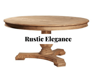 a rustic style wooden pedestal table 