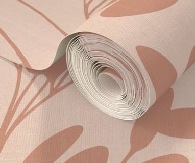 Eucalyptus pattern / pink Wallpaper bymonika_rimiene