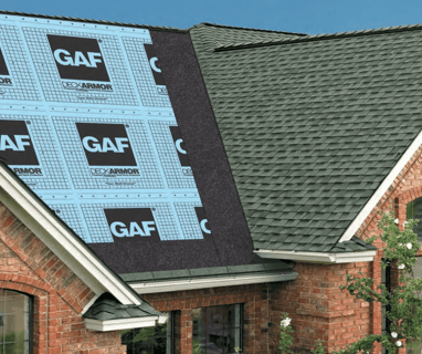 a roof with a roof that has a gaf gaf roof