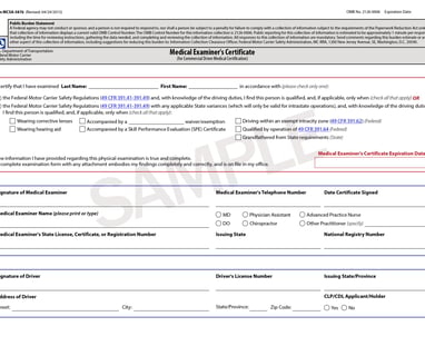 Medical Card Sample