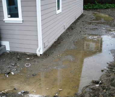 Water Pooling Around House