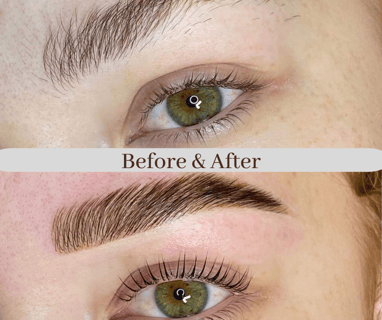 before and after eyebrow lamination