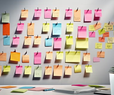 Image of a inspiration design board with sticky notes