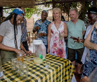 Making akpeteshie with freshed pineapple juice. Photo Jolinaecotours