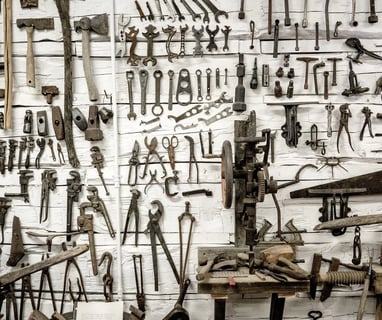a wall of tools and tools for a workshop