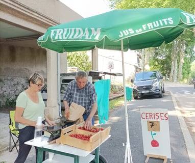 Local cherries for sale.