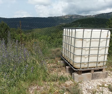 Our temporary water storage tank 