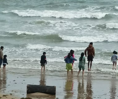 A chilly Welsh sea.