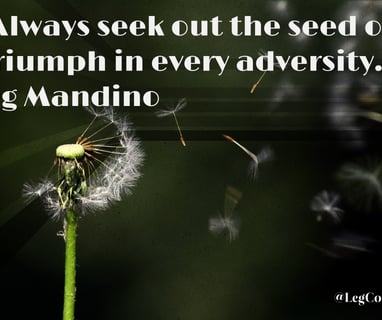 Always seek out the seed of triumph in every adversity. Og Mandino