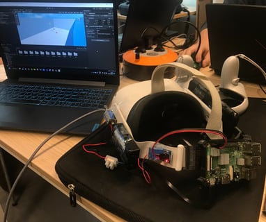 A VR-headset that has implemented a microprocessor.