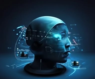 a robot - like head with a futuristic head