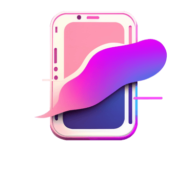 A graphic tablet ipad with web design and pinky purple cloud 3d