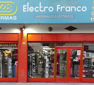 a store front door of a store with electronic equipment