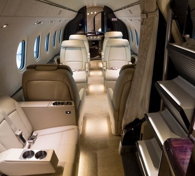 Intérieur d'un Jet Privé Airailes à Strasbourg