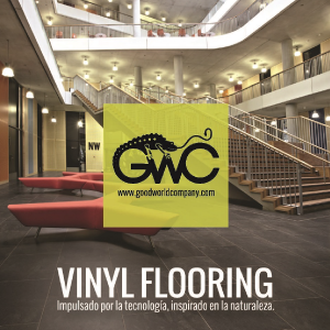 a yellow sign that says vinyl flooring is a great way to decorate a room