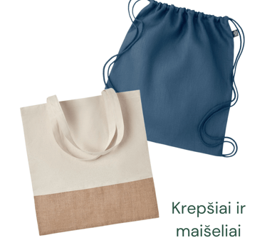 Ekologiški maišeliai ir krepšiai su įmonės atributika | ecogifts.lt