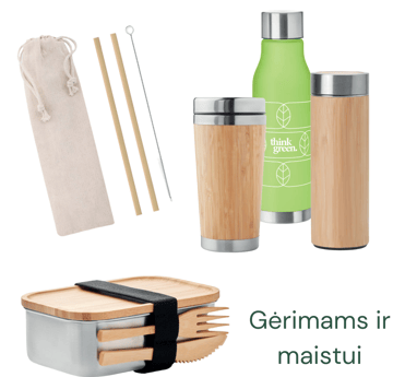 Ekologiški indai maistui, gėrimams su įmonės atributika | ecogifts.lt