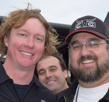 James and Brad Orrison (The Shed) - Allen Smith (Boars Night Out) photobomb NBBQA San Marcos 2014