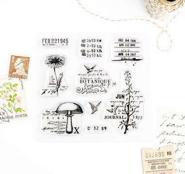 Botanique – Clear rubber stamp set 4x4 inches