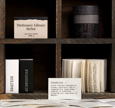 Dictionary library series memo pads with typewriter style pages