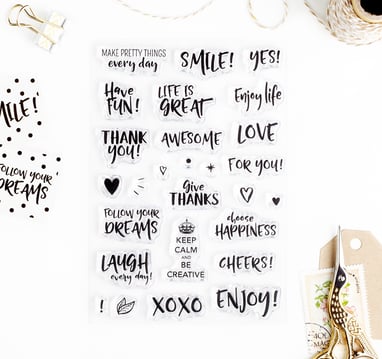Positive Words – Clear rubber stamp set 4x6 inches