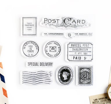 Special Delivery – Clear rubber stamp set 4x4 inches