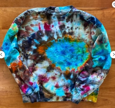 Mens Medium or Womens Large Crewneck Yellowstone Tie Dye Handmade Sweatshirt Yellowstone Geode Tie D