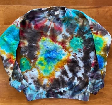 Mens Large or Womens XLarge Crewneck Yellowstone Tie Dye Handmade Sweatshirt Yellowstone Geode Tie D