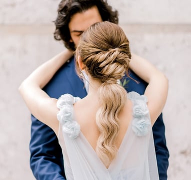 Beautiful glam bridal hairstyle ponytail