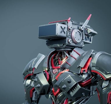 a robot - like robot with a camera attached to it