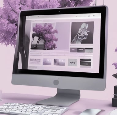 A computer screen, showing a new website design