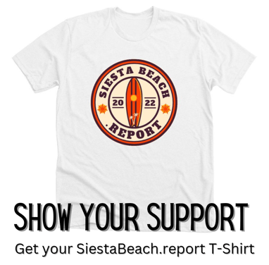 siesta beach report tshirt