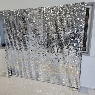 After setting up the silver shimmer wall for Jodie for her friends 50th in Wacol.