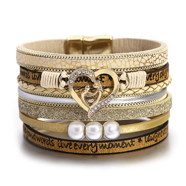 Bracelet avec coeur pour la fête des grand mères