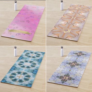 Beige Linen Yoga Mat, Zazzle