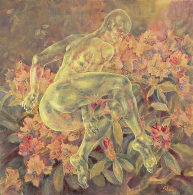 Flora, Skaiste Verdingyte, composition, oil on canvas, painting, Lithuanian artist