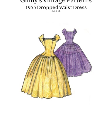 1950 dress, dropped waist