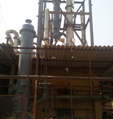 Nitrous gas scrubbing system with Heat exchangers