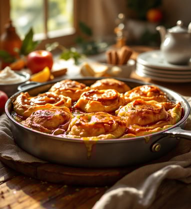 apple dumplings in a pan
