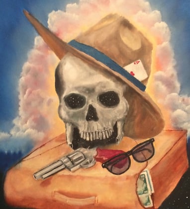 Deaths Head Tattoo by New Mexico Artist John Dick-Peddie