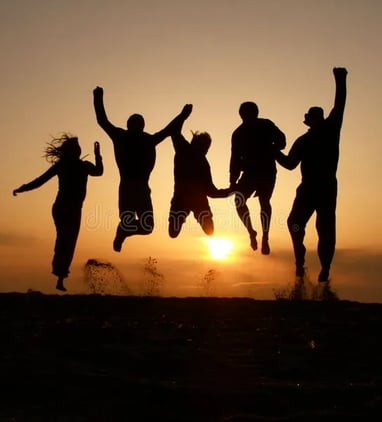 Friends and colleagues traveling on vacation