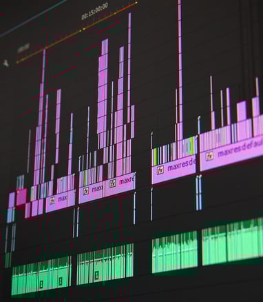 Photograph of a Premiere Pro® timeline.