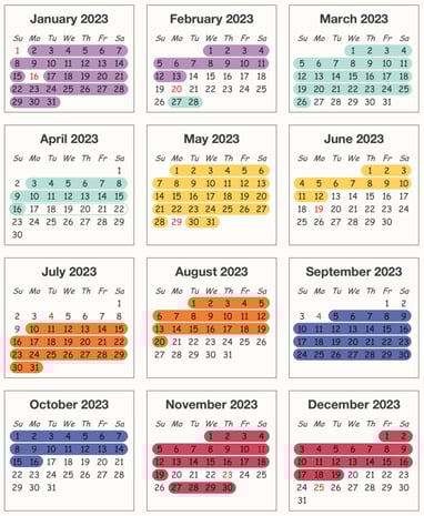 Graphic of the session calendar dates that can be found below.