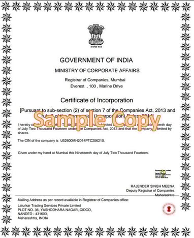 Certificate of Incorporation